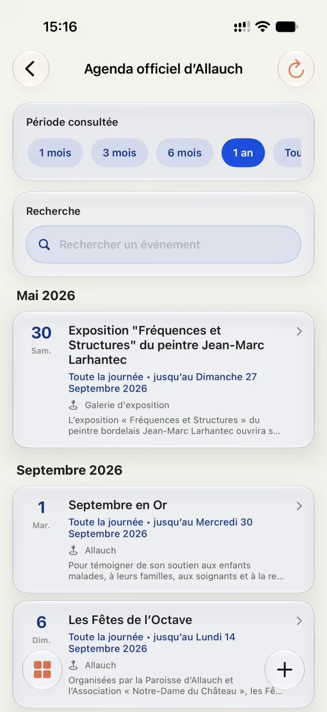 Les événements d'Allauch dans FacilAbo : exposition, Septembre en Or et Fêtes de l'Octave