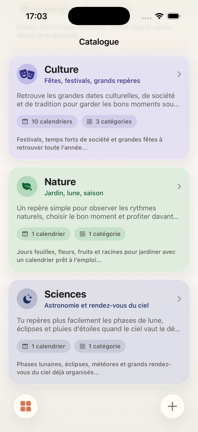 Catalogue Culture, Nature et Sciences dans FacilAbo